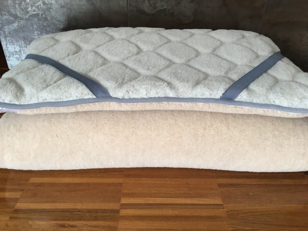 MATERAC WEŁNIANY ALPAKA JASNA CARO + CAMEL JASNY 220X200