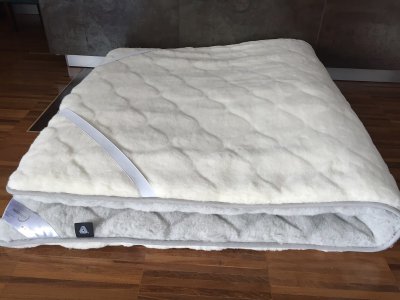 MATERAC WEŁNIANY ALPAKA JASNA CARO + KASZMIR CARO 200x200