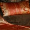 POŚCIEL Z WEŁNY WIELBŁĄDZIEJ CAMEL CIEMNY + SATYNA ORANGE 140x200