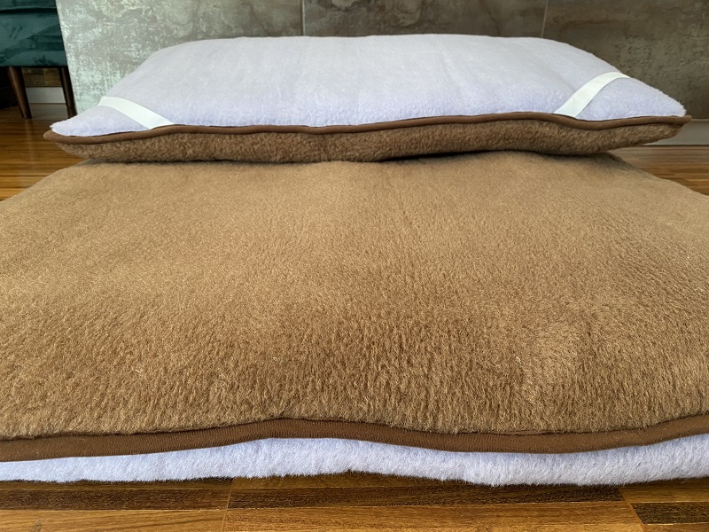 MATERAC WEŁNIANY ALPAKA ALPINA + CAMEL CIEMNY 100X200