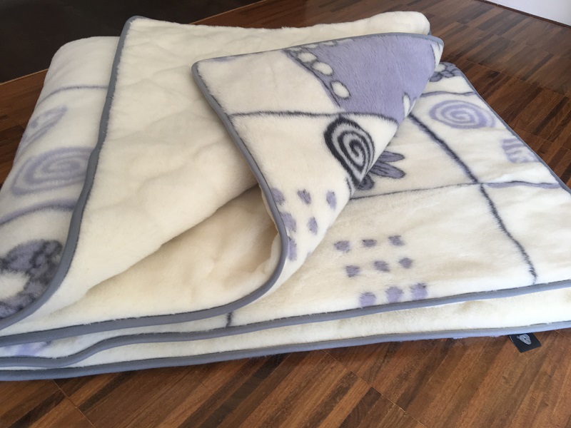 KOŁDRA Z WEŁNY ALPAKI VIOLET BOTANICA + KASZMIR CARO 200x200