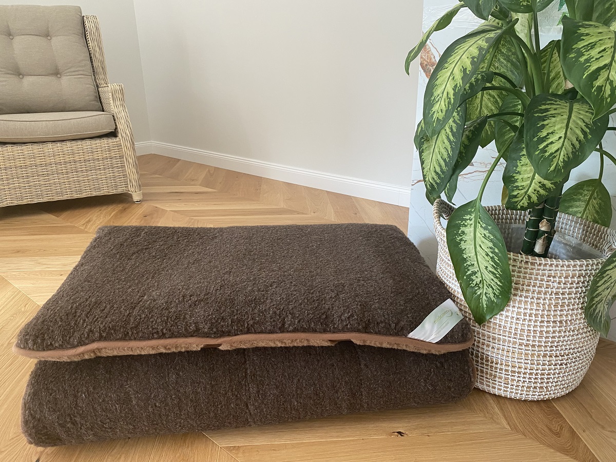 MATERAC WEŁNIANY MERYNOS DZIKI BRĄZ SYBERIA + CAMEL CIEMNY 180x200
