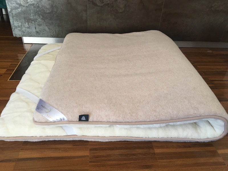 MATERAC WEŁNIANY CAMEL JASNY + KASZMIR CARO 120x200