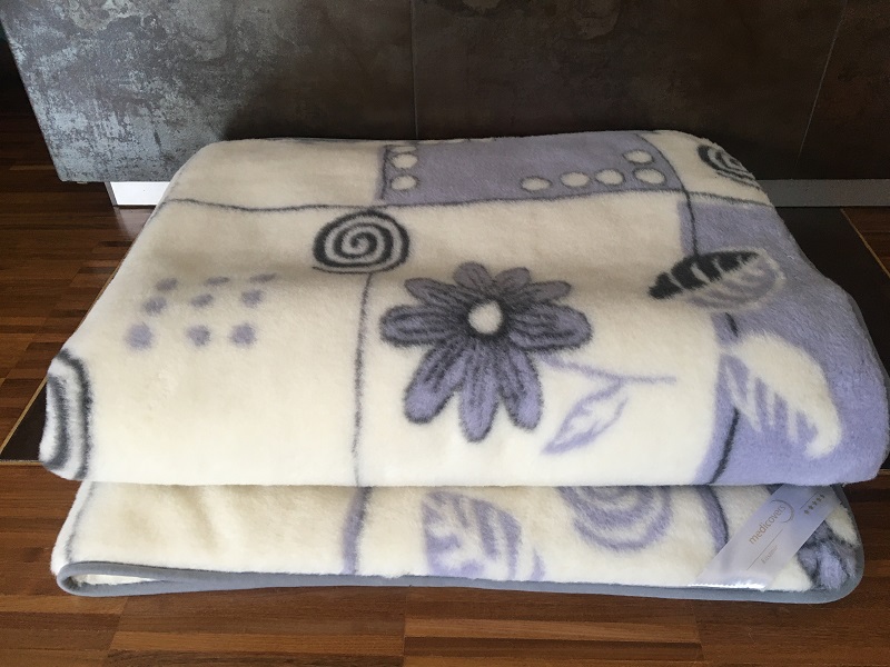 KOŁDRA Z WEŁNY ALPAKI VIOLET BOTANICA + KASZMIR CARO 200x200