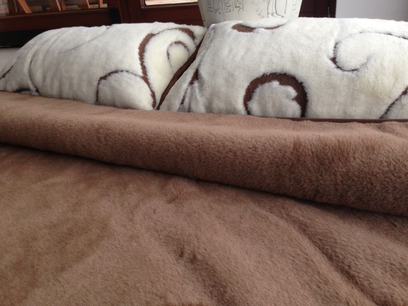 POŚCIEL WEŁNIANA CAMEL CIEMNY + KASZMIR LUNA 200X200 + PODKŁAD