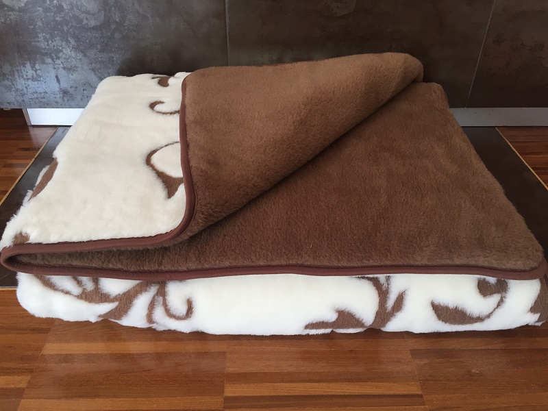 KOŁDRA WEŁNIANA CAMEL CIEMNY + KASZMIR SZLACHECKI 140x200
