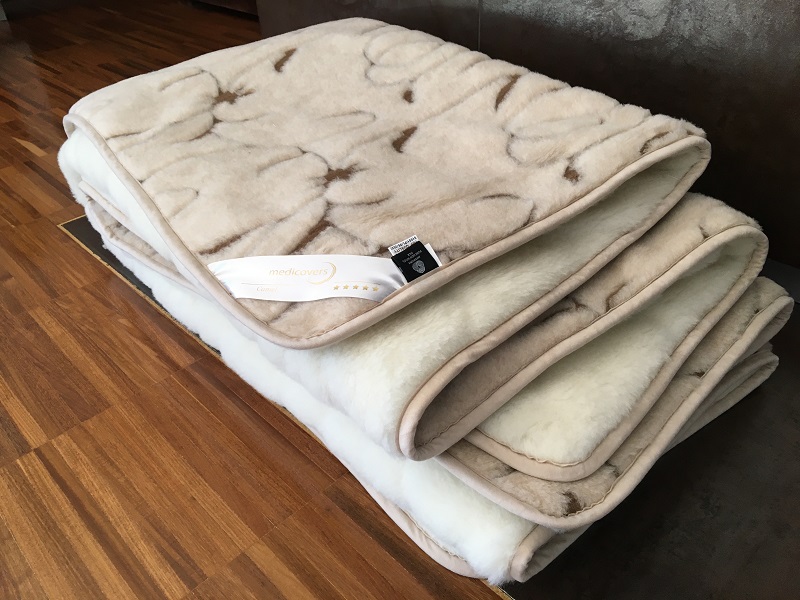 KOŁDRA WEŁNIANA CAMEL RAMPICANTI + KASZMIR CARO 160X200