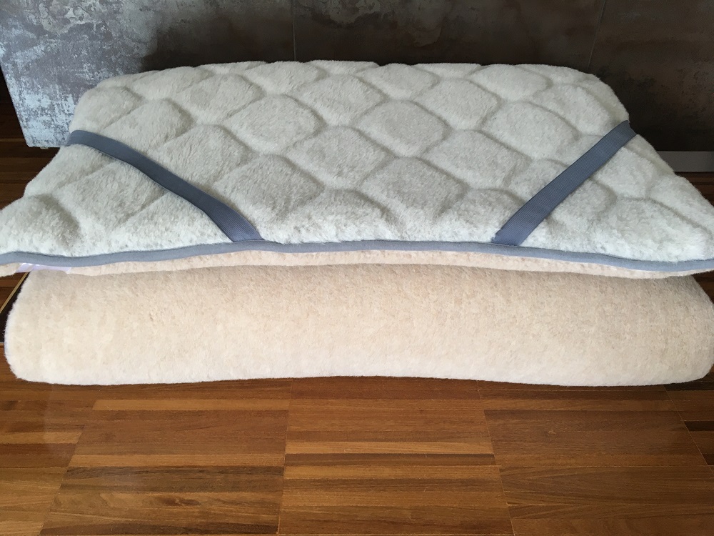 MATERAC WEŁNIANY ALPAKA JASNA CARO + CAMEL JASNY 220X200