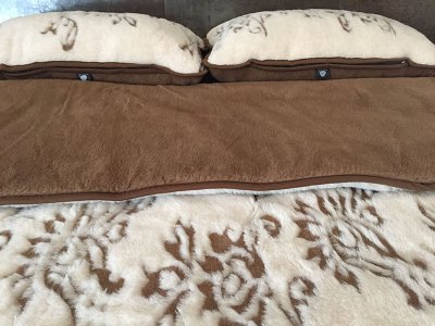 POŚCIEL WEŁNIANA CAMEL CIEMNY + JASNY ARUBA 160X200