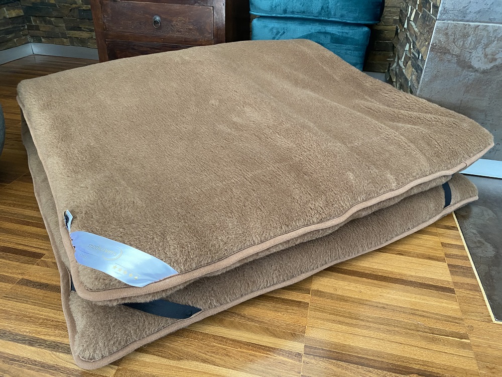MATERAC WEŁNIANY CAMEL CIEMNY + CAMEL CIEMNY Królewski 160x200