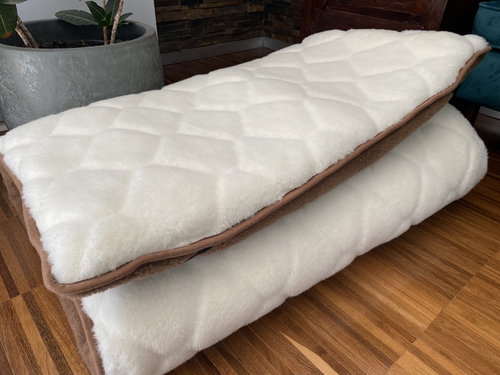 MATERAC WEŁNIANY CAMEL + KASZMIR CARO MEGA GRUBY 90x200