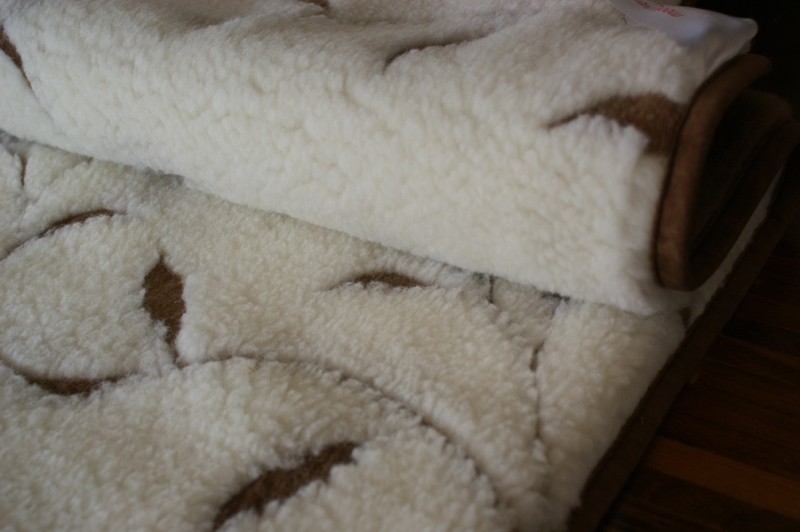 KOŁDRA Z WEŁNY MERYNOS BENJAMIN BRĄZOWY + CAMEL JASNY 200x200