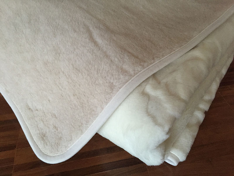 KOŁDRA WEŁNIANA CAMEL CAPPUCCINO + KASZMIR RÓŻA 180X200