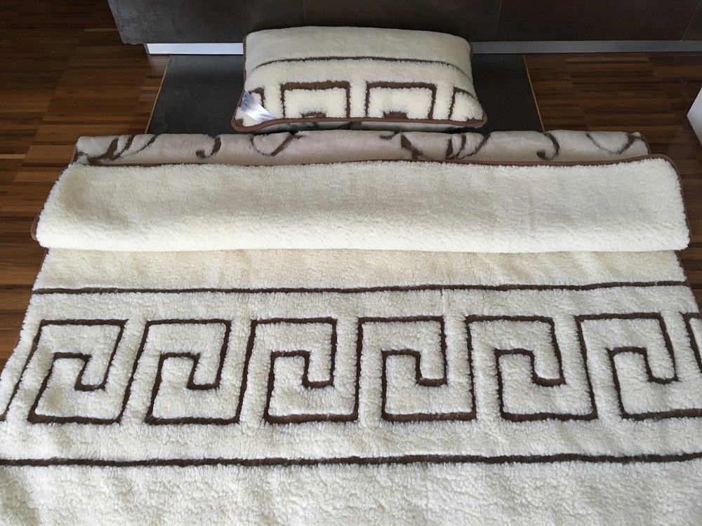 POŚCIEL WEŁNIANA CAMEL BOHO + MERYNOS TUMBLER GREKA 140x200 + MATERAC