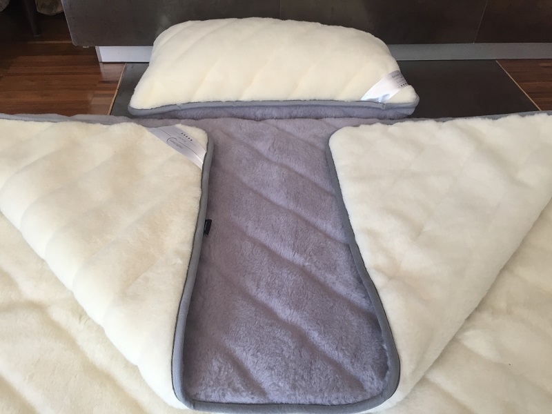 POŚCIEL Z WEŁNY ALPAKI EXCLUSIVE PASY + KASZMIR PASY 140x200 + MATERAC