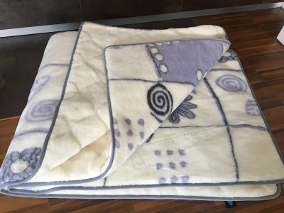 KOŁDRA Z WEŁNY ALPAKI VIOLET BOTANICA + KASZMIR CARO 160x200