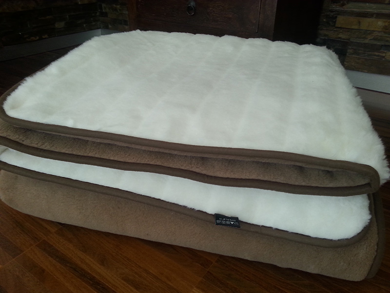 KOŁDRA WEŁNIANA CAMEL CIEMNY + KASZMIR LUX PASY 160X200