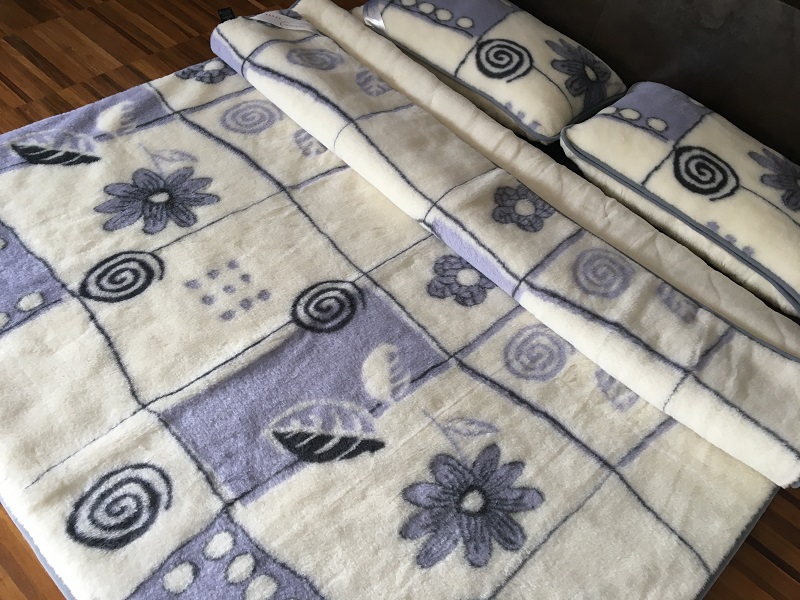 POŚCIEL WEŁNIANA ALPAKA VIOLET BOTANICA + KASZMIR CARO 160x200