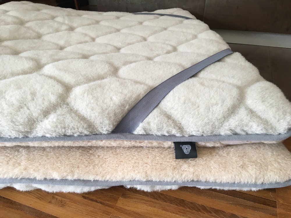 MATERAC WEŁNIANY ALPAKA JASNA CARO + CAMEL JASNY 220X200