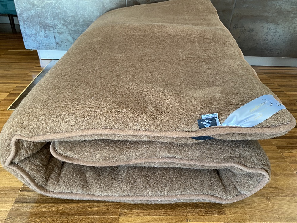 MATERAC WEŁNIANY CAMEL CIEMNY + CAMEL CIEMNY Królewski 160x200