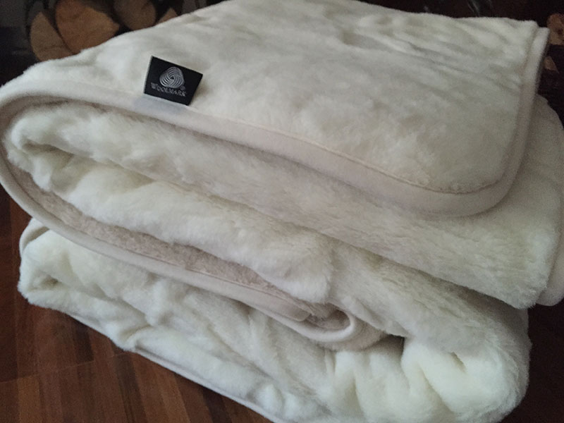 KOŁDRA WEŁNIANA CAMEL CAPPUCCINO + KASZMIR RÓŻA 180X200