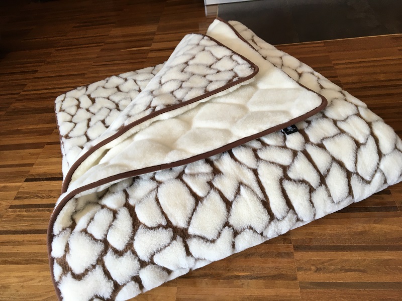 KOŁDRA WEŁNIANA KASZMIR CARO + KASZMIR GIRAFFE 180X200
