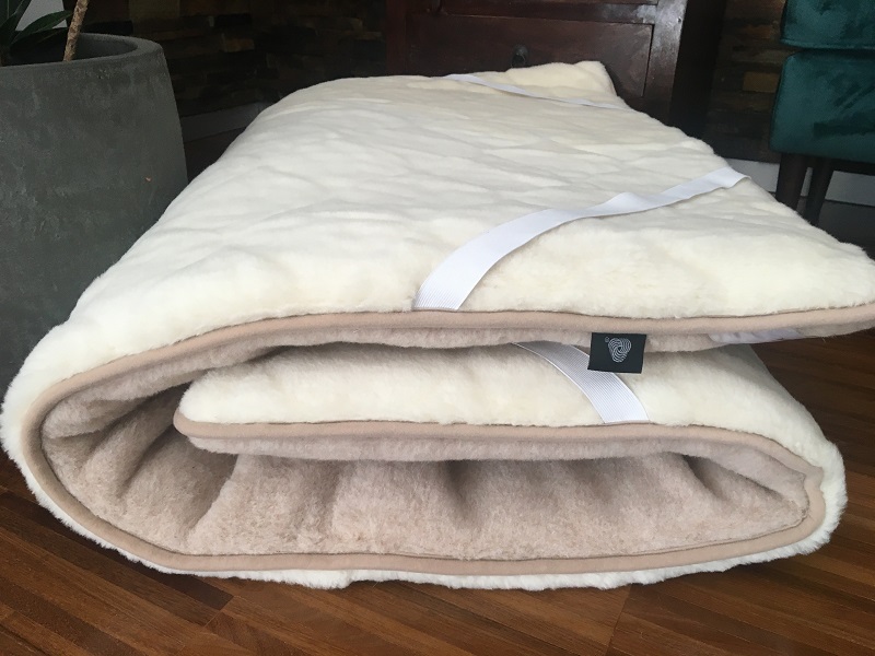 MATERAC WEŁNIANY CAMEL JASNY + KASZMIR CARO 120x200