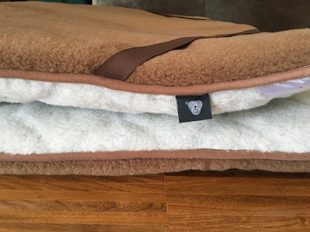 MATERAC WEŁNIANY ALPAKA JASNA CARO + CAMEL CIEMNY 100X200