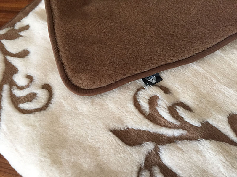 KOŁDRA WEŁNIANA 180X200 CAMEL CIEMNY + CAMEL JASNY SZLACHECKI