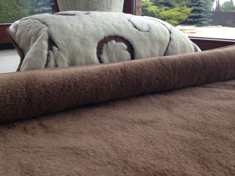 POŚCIEL Z WEŁNY CAMEL CIEMNY + KASZMIR LUNA 140X200 + MATERAC
