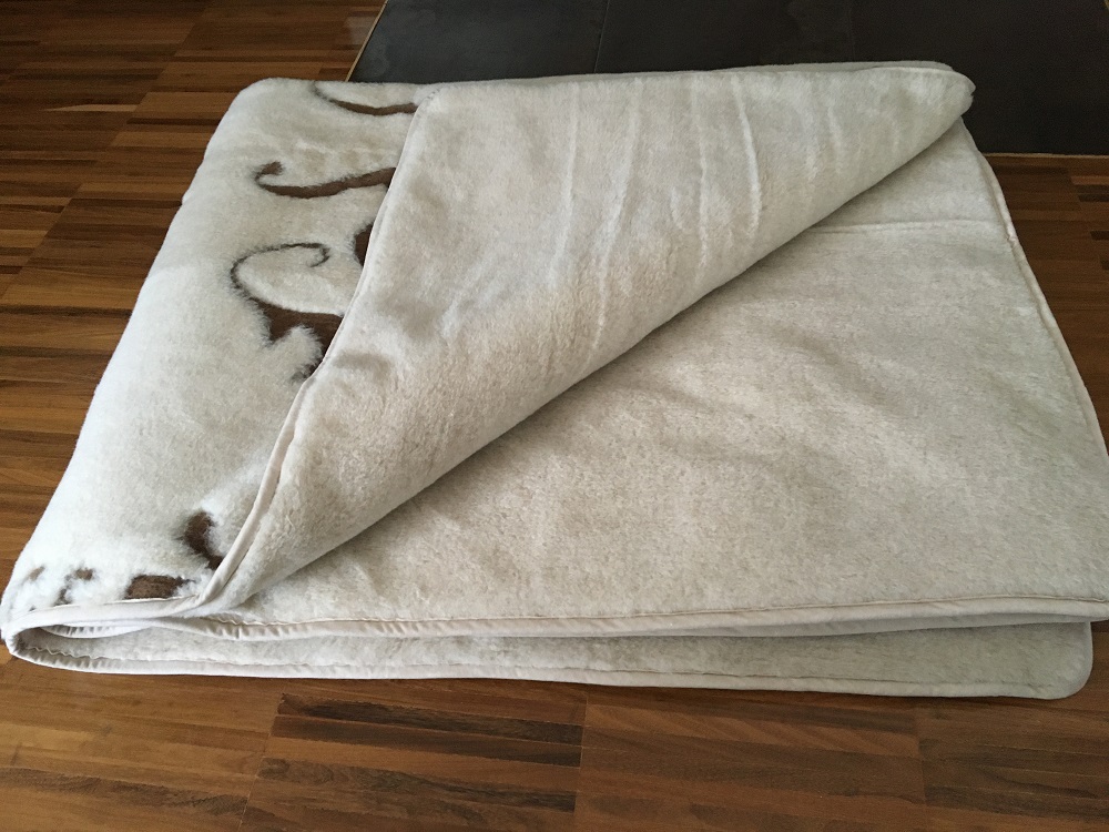 KOŁDRA WEŁNIANA 140X200 CAMEL JASNY BOHO