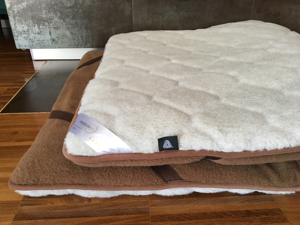 MATERAC WEŁNIANY ALPAKA JASNA CARO + CAMEL CIEMNY 100X200