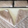 POŚCIEL WEŁNIANA CAMEL CAPPUCCINO PASY + MERYNOS TUMBLER 220x200 + PODKŁAD
