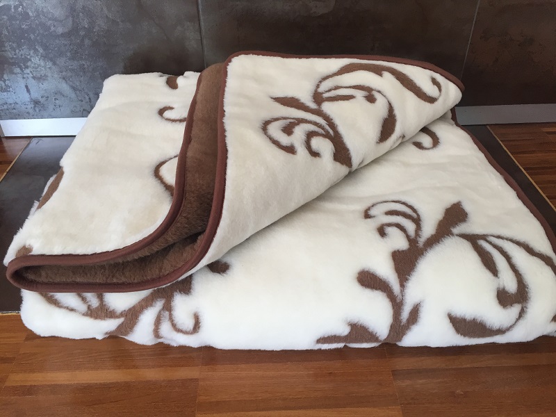 KOŁDRA WEŁNIANA CAMEL CIEMNY + KASZMIR SZLACHECKI 140x200
