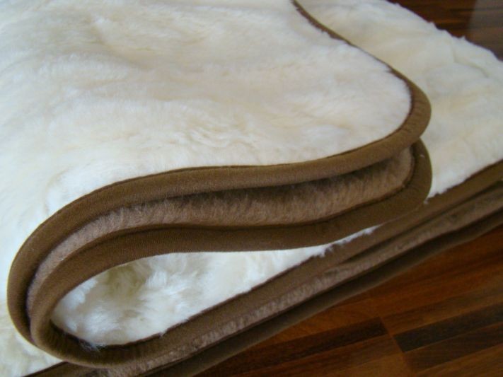 KOŁDRA WEŁNIANA CAMEL CIEMNY + KASZMIR WHITE 200X200