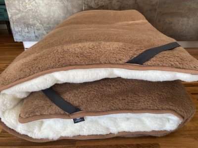 MATERAC WEŁNIANY CAMEL + KASZMIR CARO MEGA GRUBY 100x200