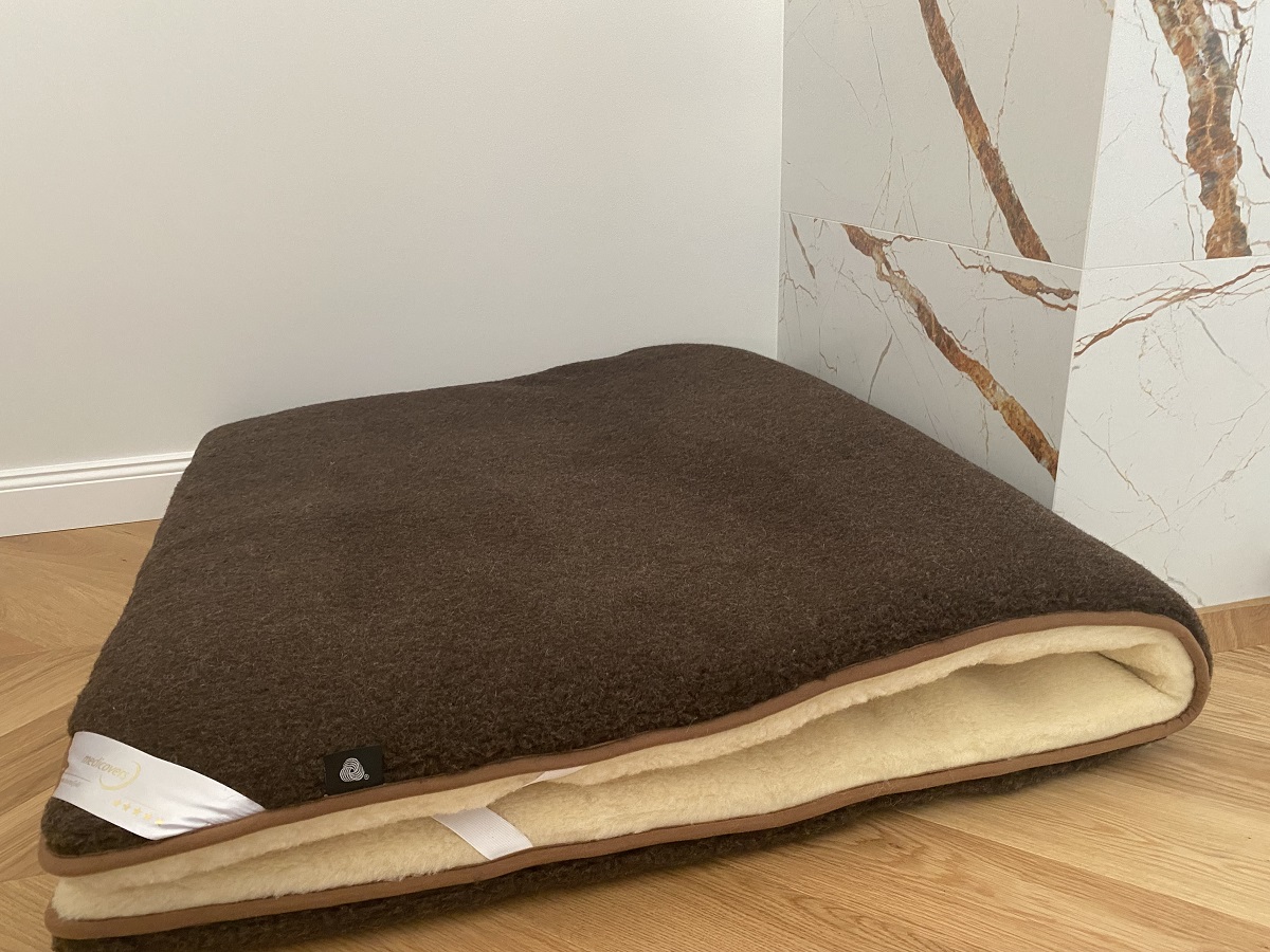 MATERAC WEŁNIANY MERYNOS DZIKI BRĄZ + NATURAL SYBERIA 180x200