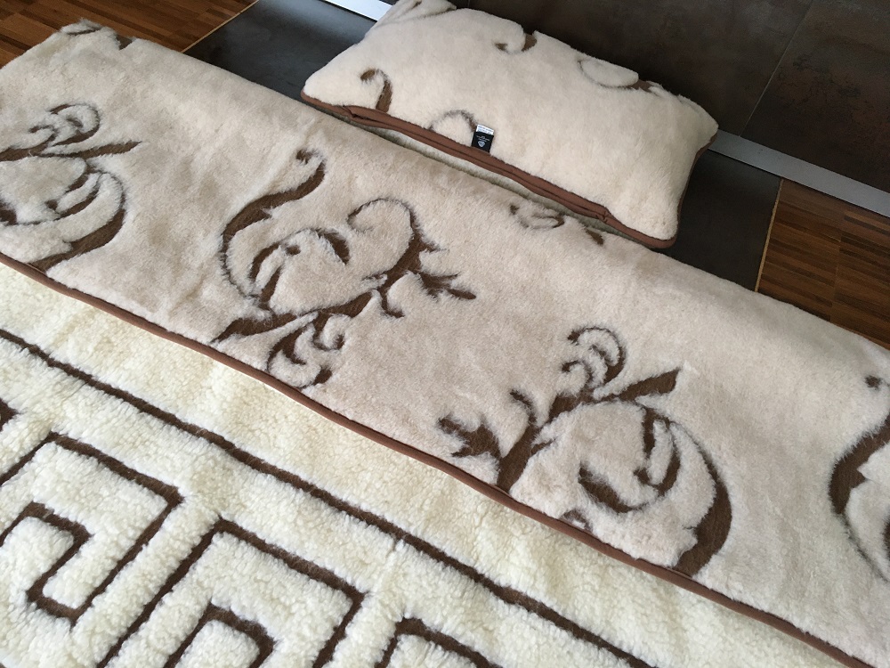 POŚCIEL WEŁNIANA CAMEL BOHO + MERYNOS TUMBLER GREKA 140x200 + MATERAC
