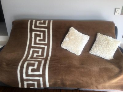 KOC WEŁNIANY CAMEL CIEMNY GREKA 160x200