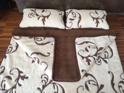 POŚCIEL WEŁNIANA CAMEL CIEMNY + KASZMIR SZLACHECKI 160x200