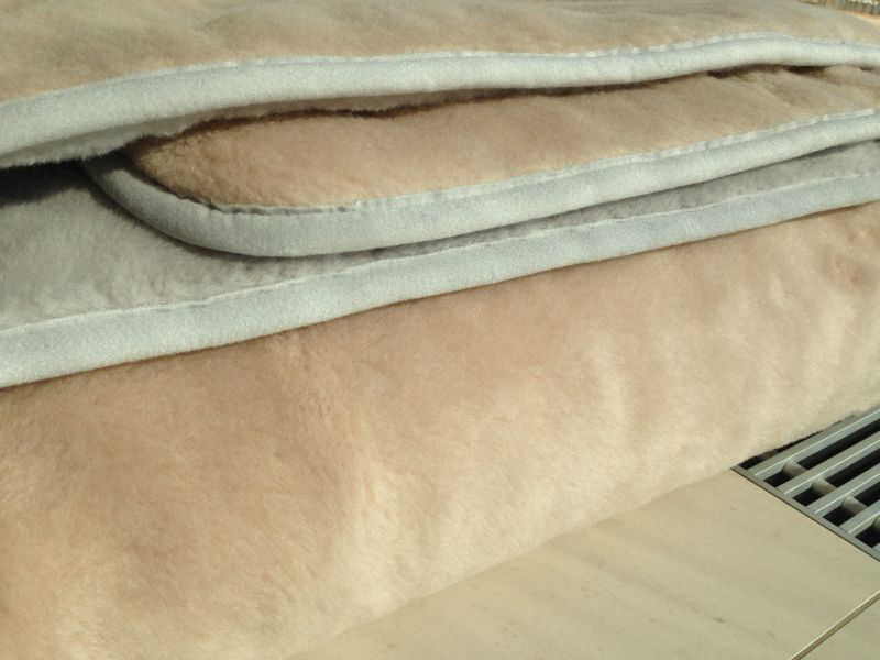 Kołdra z wełny Alpaki Silver + Camel Cappucino 160x200