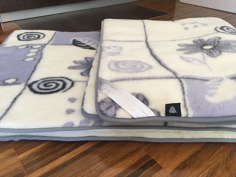 KOŁDRA Z WEŁNY ALPAKI VIOLET BOTANICA + KASZMIR CARO 200x200