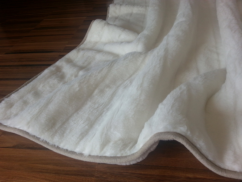 KOŁDRA WEŁNIANA CAMEL JASNY + KASZMIR LUX PASY 240X200