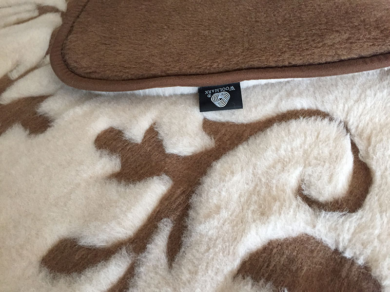 KOŁDRA WEŁNIANA 180X200 CAMEL CIEMNY + CAMEL JASNY SZLACHECKI