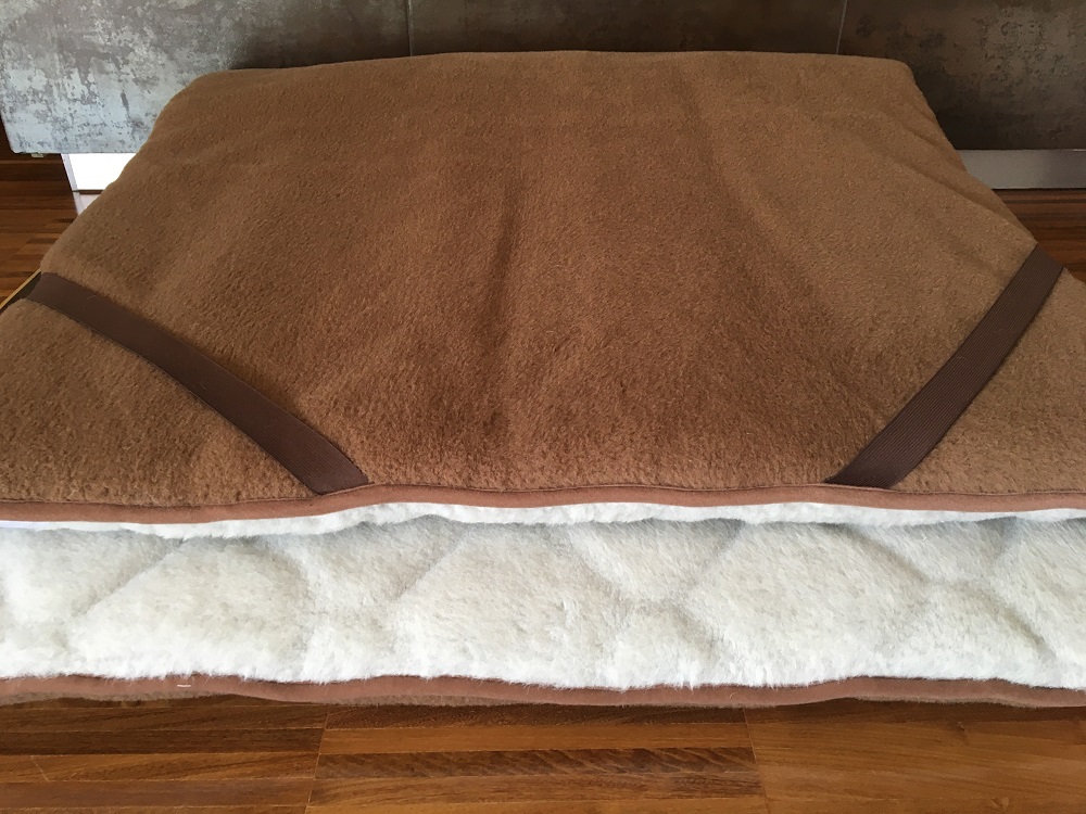 MATERAC WEŁNIANY ALPAKA JASNA CARO + CAMEL CIEMNY 100X200