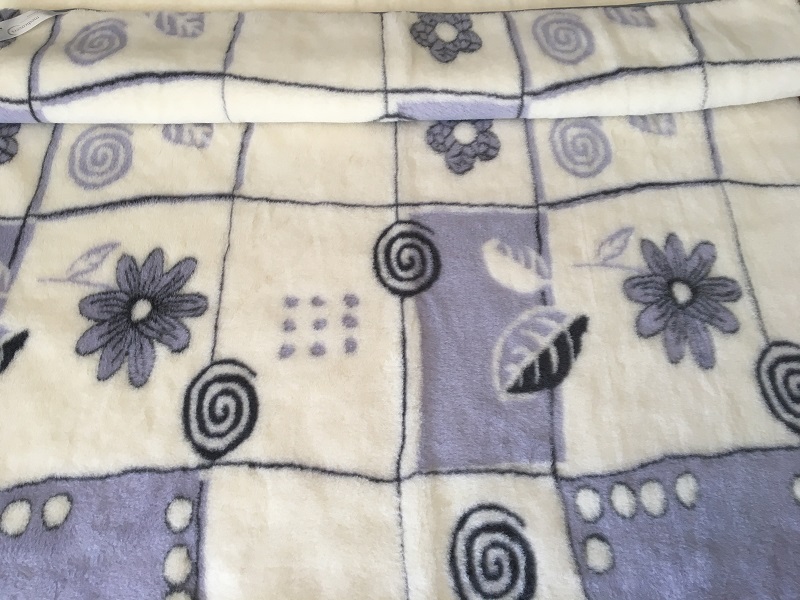 POŚCIEL Z WEŁNY ALPAKI VIOLET BOTANICA + KASZMIR CARO 140X200 + PODKŁAD