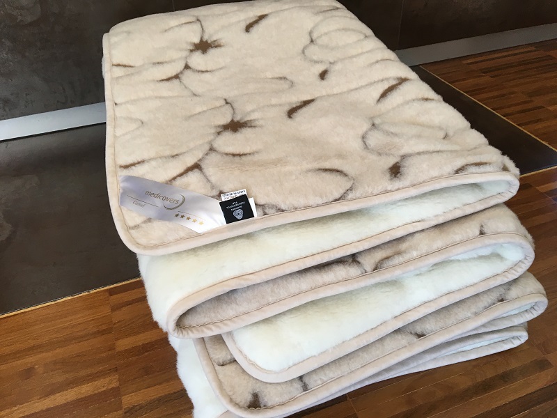 KOŁDRA WEŁNIANA CAMEL RAMPICANTI + KASZMIR CARO 160X200