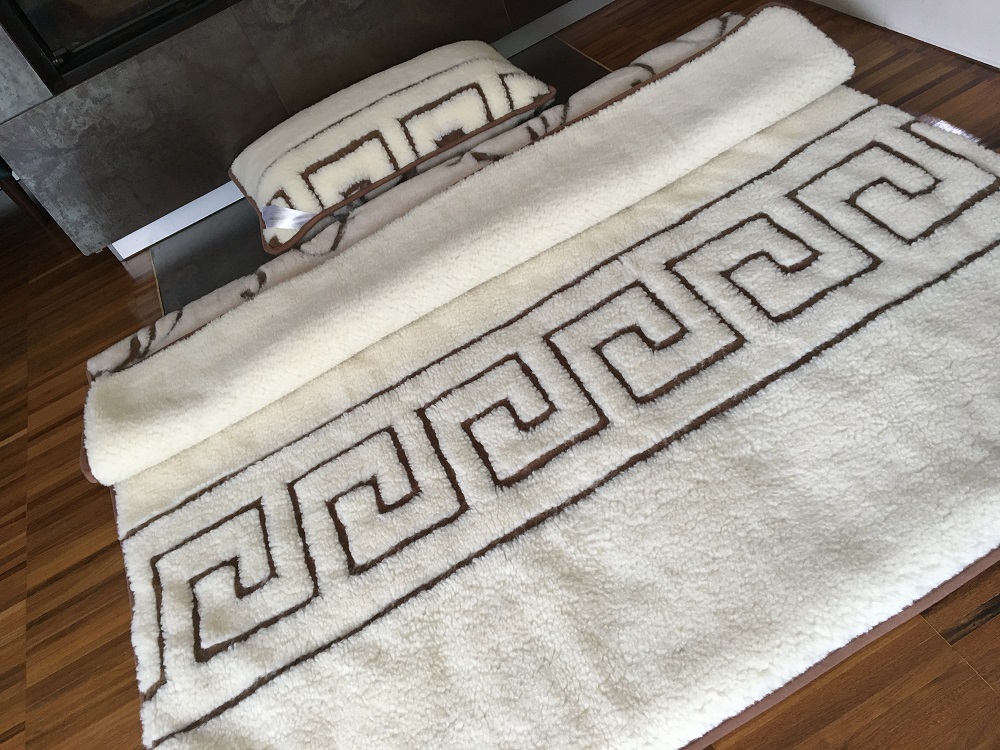 POŚCIEL WEŁNIANA CAMEL BOHO + MERYNOS TUMBLER GREKA 140x200 + MATERAC