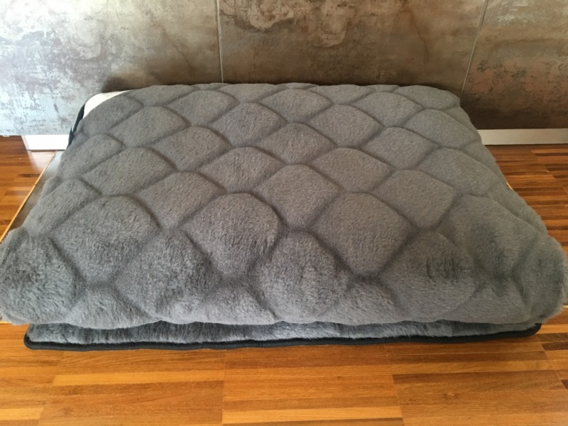 MATERAC WEŁNIANY ALPAKA CIEMNA CARO/ CAMEL CIEMNY 160x200