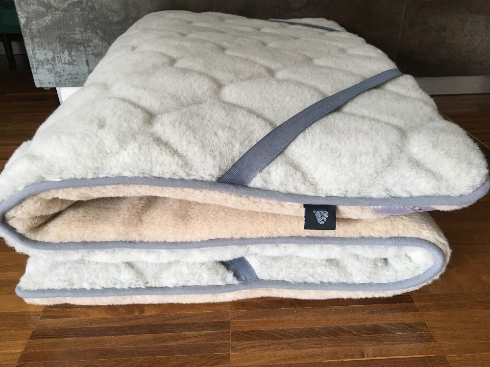 MATERAC WEŁNIANY ALPAKA JASNA CARO + CAMEL JASNY 220X200